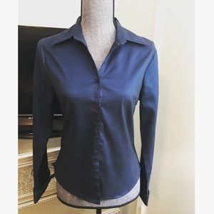 💚Shimmer Blue Stretch Blouse💙